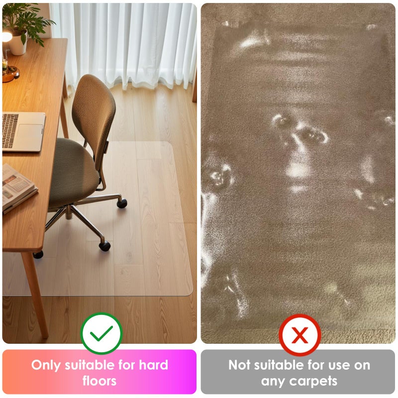 Azadx Office Chair Mat for Hard Floors 36 X 48, Clear PVC Hardwood Floor Mat, Durable Plastic Floor Protector for Home and Office use (36" X 48" Rectangle) - Image 4